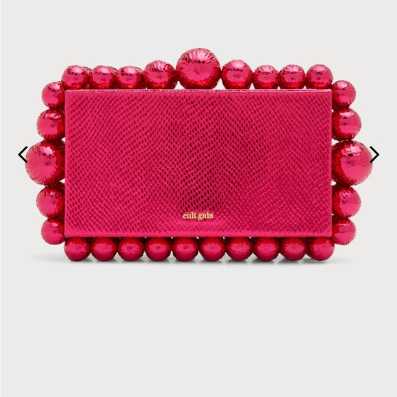 cult gaia Handbags - Cult Gaia EOS beaded snake embossed clutch bag